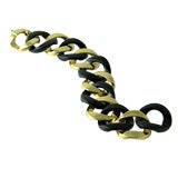 Verdura Gold and Black Jade Curb-Link Bracelet