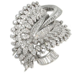 Vintage Boucheron Diamond Leaf Brooch