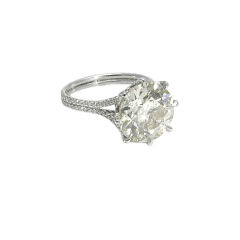 Vintage Six Carats Old European Cut Diamond Engagement Ring