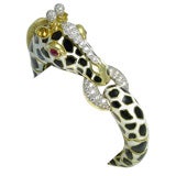David Webb Enamel Giraffe Bracelet