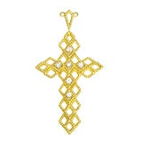 Twisted Rope Gold and Diamond Cross Pendant