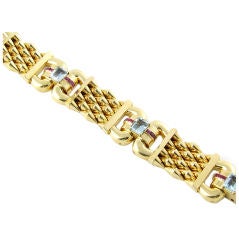 Tiffany Retro Ruby Aquamarine Bracelet
