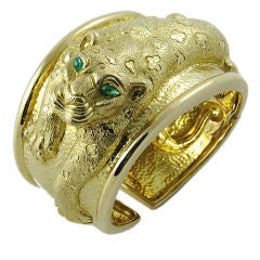 David Webb Gold Leopard Cuff