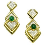 Gold Emerald and Diamond Earrings Gold Emerald and Diamond Earrings