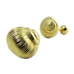 Tiffany Gold Shell Cufflinks
