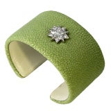 Green Shagreen and Diamond Cuff