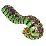 Gold Amethyst and Enamel Bracelet