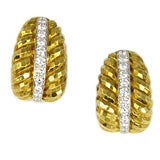 Webb Hammered Gold and Diamond Earrings