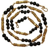 Jean Mahie 22kt Gold and Black Coral Chain