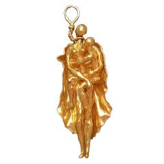 Jean Mahie 22kt Gold Mother 
Child Pendant