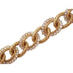 Van Cleef & Arpels Gold & Diamond Link Bracelet