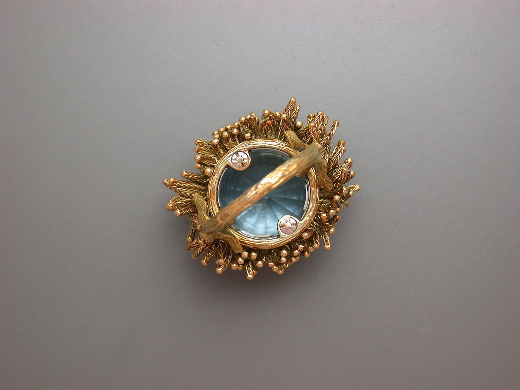 Women's Sterlé Paris Aquamarine and Diamond Ring