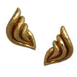 Henry Dunay Hammered Gold Earclips