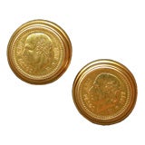 David Webb Gold Coin Earclips
