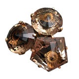 Seaman Schepps 14kt Gold and Smoky Quartz Brooch