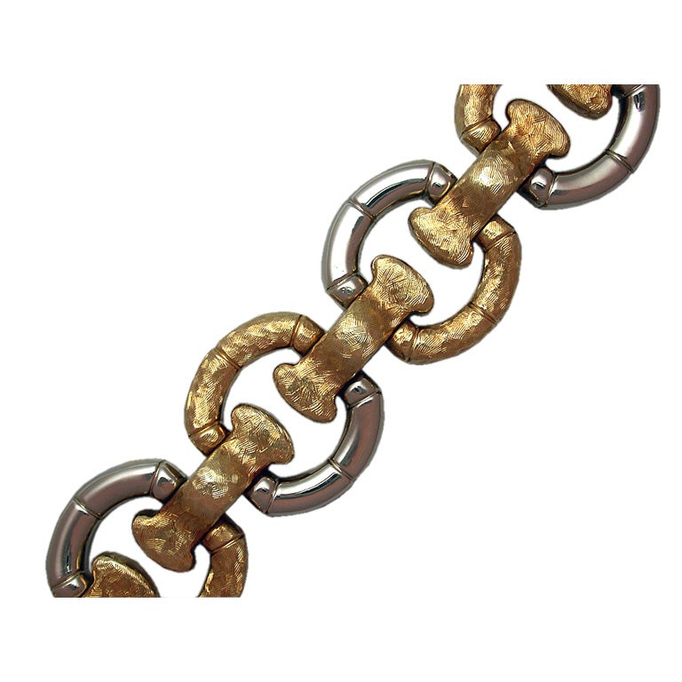 18kt Gold Bamboo Link Bracelet