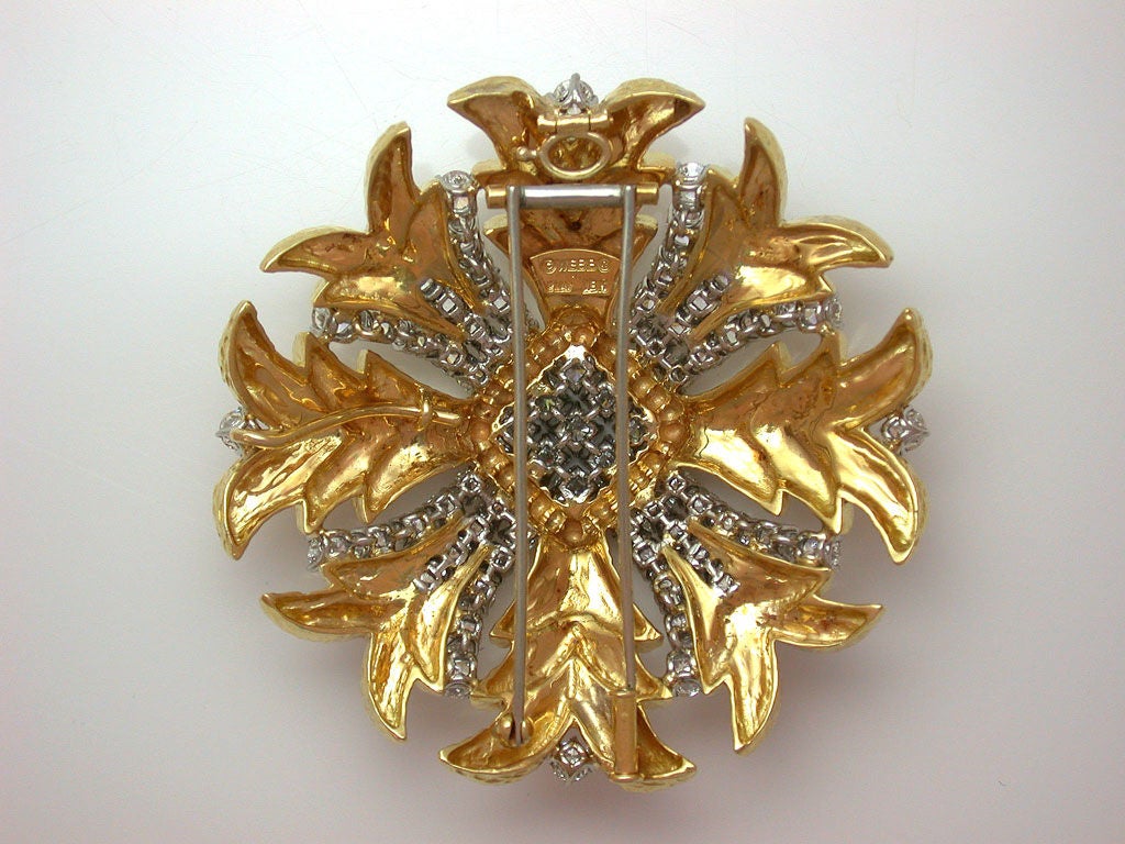 David Webb Gold and Diamond Maltese Cross Brooch