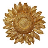 Vintage Asprey 18kt Gold Sunflower Brooch