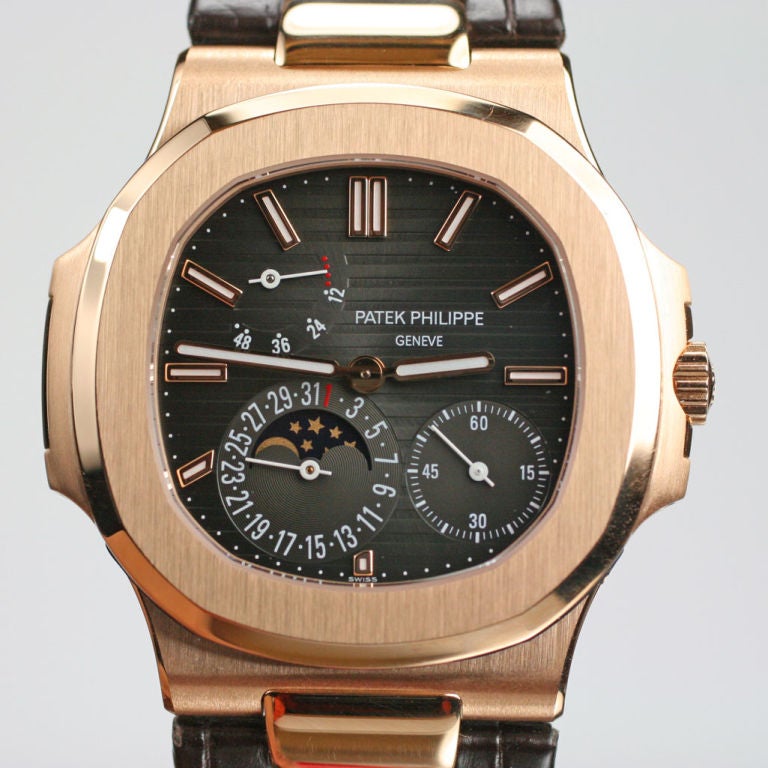 Patek Philippe Nautilus w/Power Reserve, Moon Phase in Rose Gold