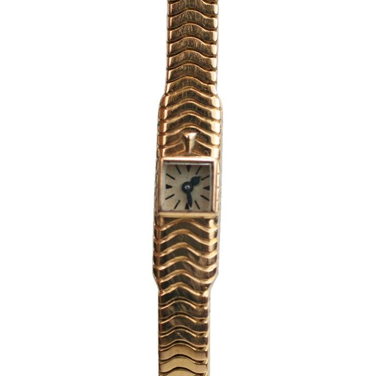 Jaeger LeCoultre Damenarmbanduhr aus 18 Karat Gelbgold