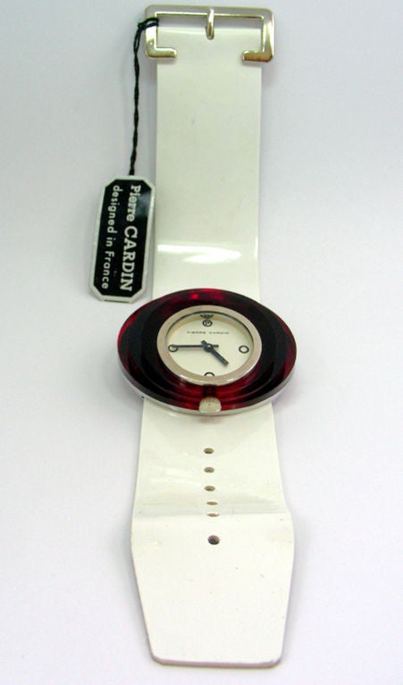 This is a vintage “New Old Stock” PIERRE CARDIN wrists watch with original box & hang tag