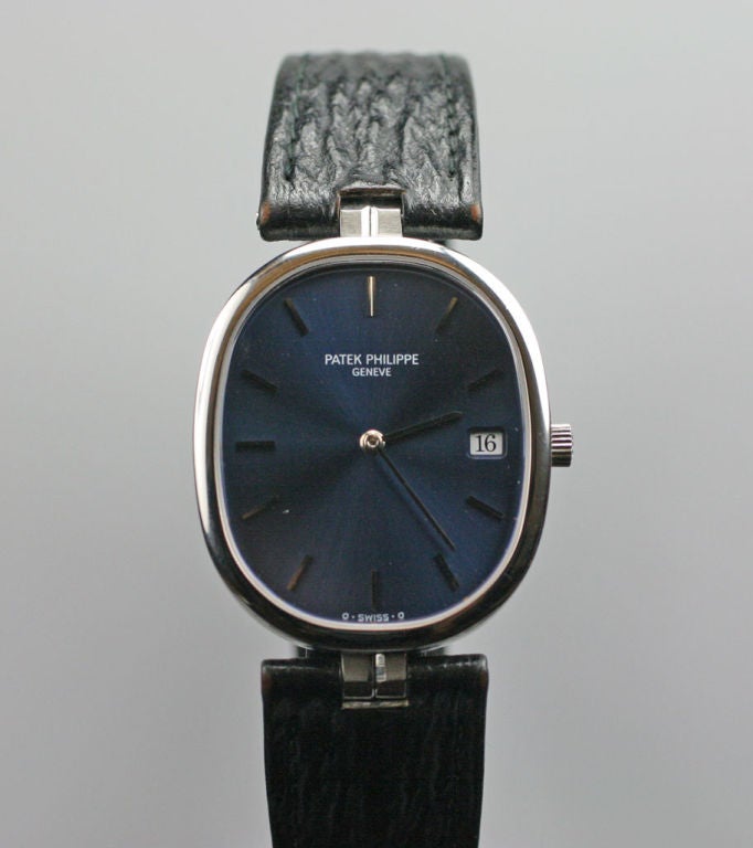 Women's or Men's Patek Philippe Ellipse Quartz Watch in Stainless Steel