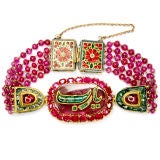 Vintage Ruby And Emerald Indian Bracelet