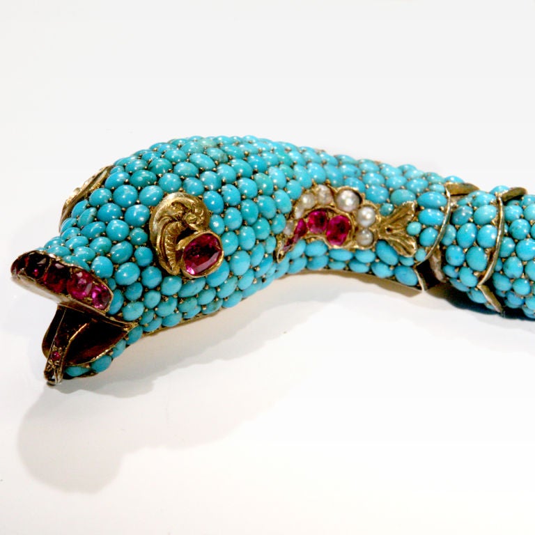 Women's Antique Turquoise Serpent Bracelet