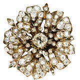 Antique Diamond Flower Brooch