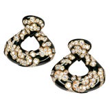MARINA B Black Enamel Earrings