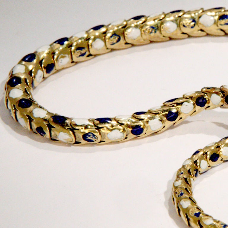 Women's Enameled Diamond & Ruby Snake Necklace
