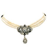 Edwardian Pearl & Diamond Necklace