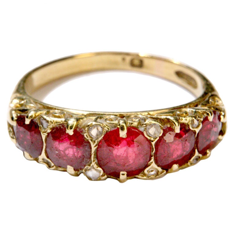 VICTORIAN 5-STONE RUBY RING
