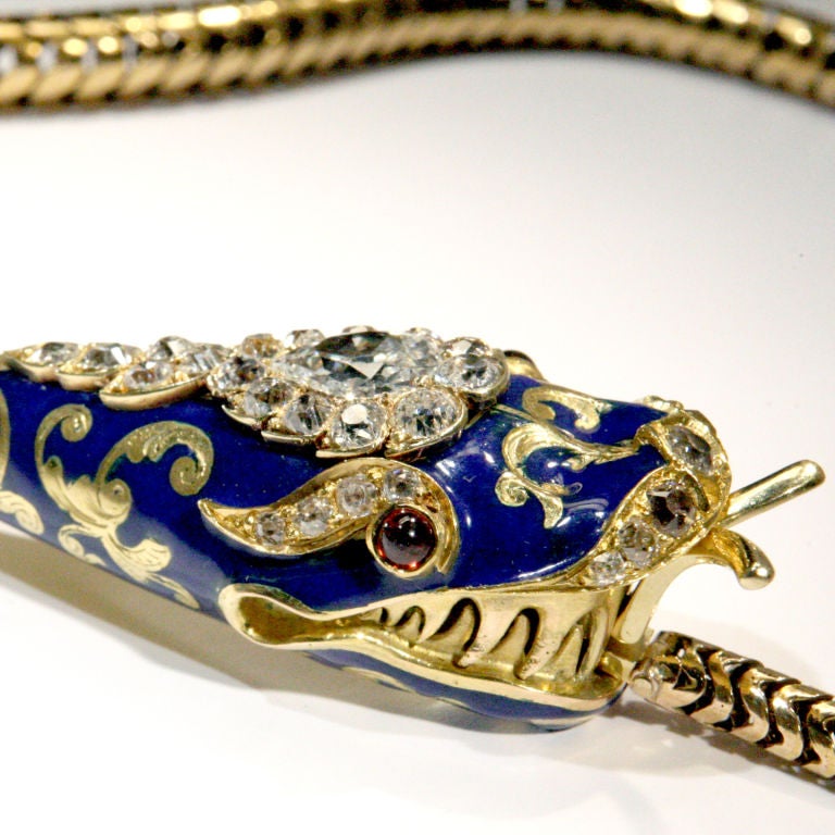 antique snake necklace