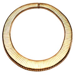 Gold Tapered Tubogas Necklace