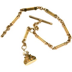 Vintage Gold Watch Fob Chain