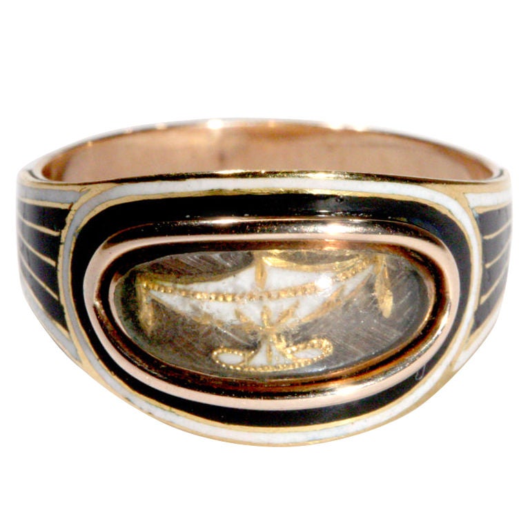 Rare English Georgian Mourning Ring For Sale