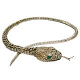 Vintage Articulated Diamond Snake Necklace