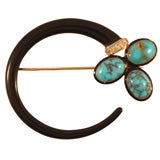Onyx and turquoise Art Deco brooch by G. Fouquet