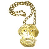 Jean Mahie mask pendant on chain