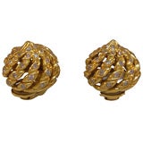 Sterle gold and diamond earclips