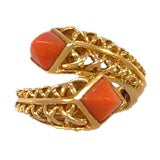 Donald Claflin for Tiffany 18kt gold and coral ring