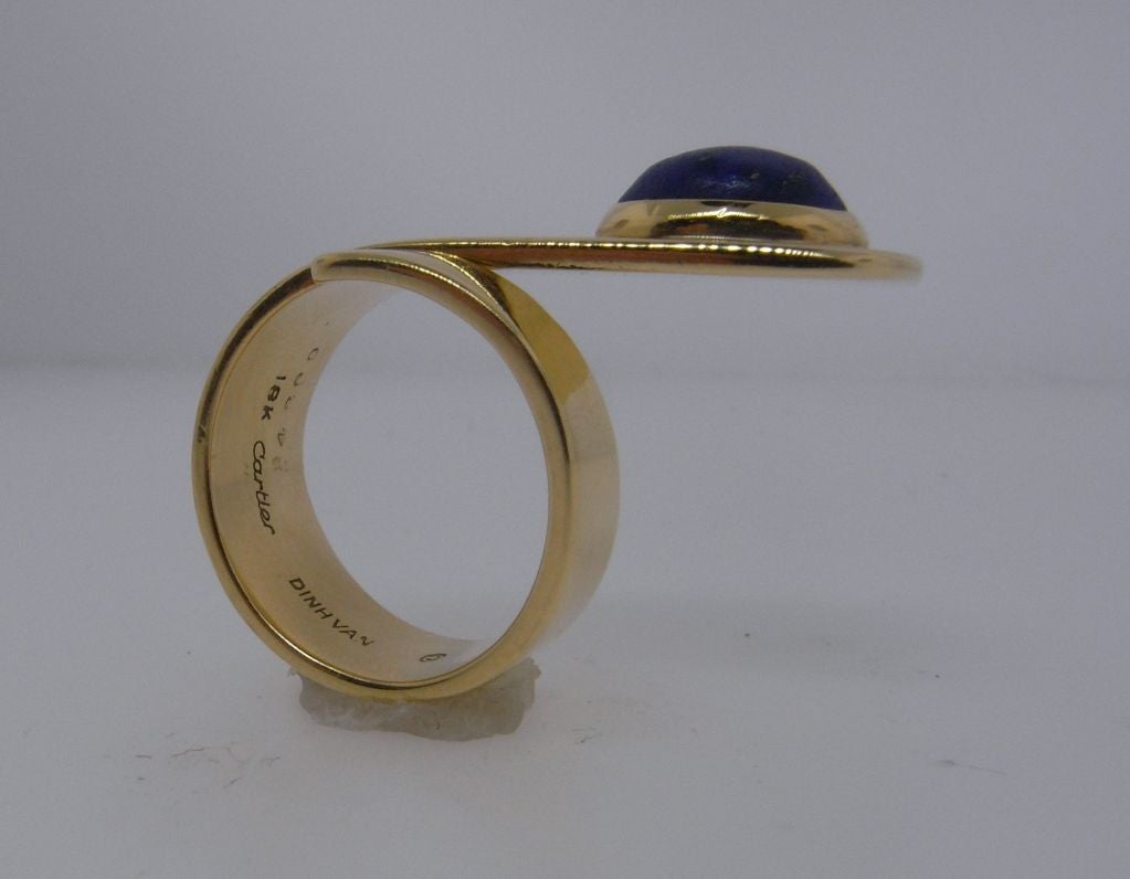 Women's Gold and lapis lazuli ring by Dinh Van for Cartier