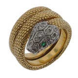 Gold and diamond snake ring by Cartier Paris