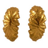 Gold hoop earclips by Marilyn F. Cooperman