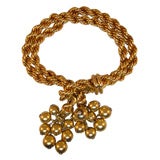 Marchak gold and diamond tassle bracelet