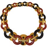 Onyx, carnelian and gold necklace by Aldo Cipullo for Cartier