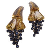 Vintage Sapphire grape earrings by Oscar Heyman & Brothers