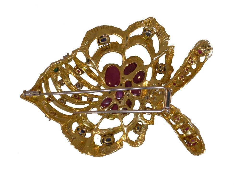 18kt gold and gem-set fish brooch by Aldo Cipullo for Cartier