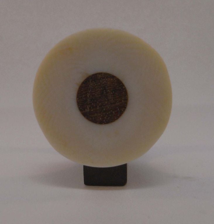 An ivory and wood disc ring by Catherine Noll 6
